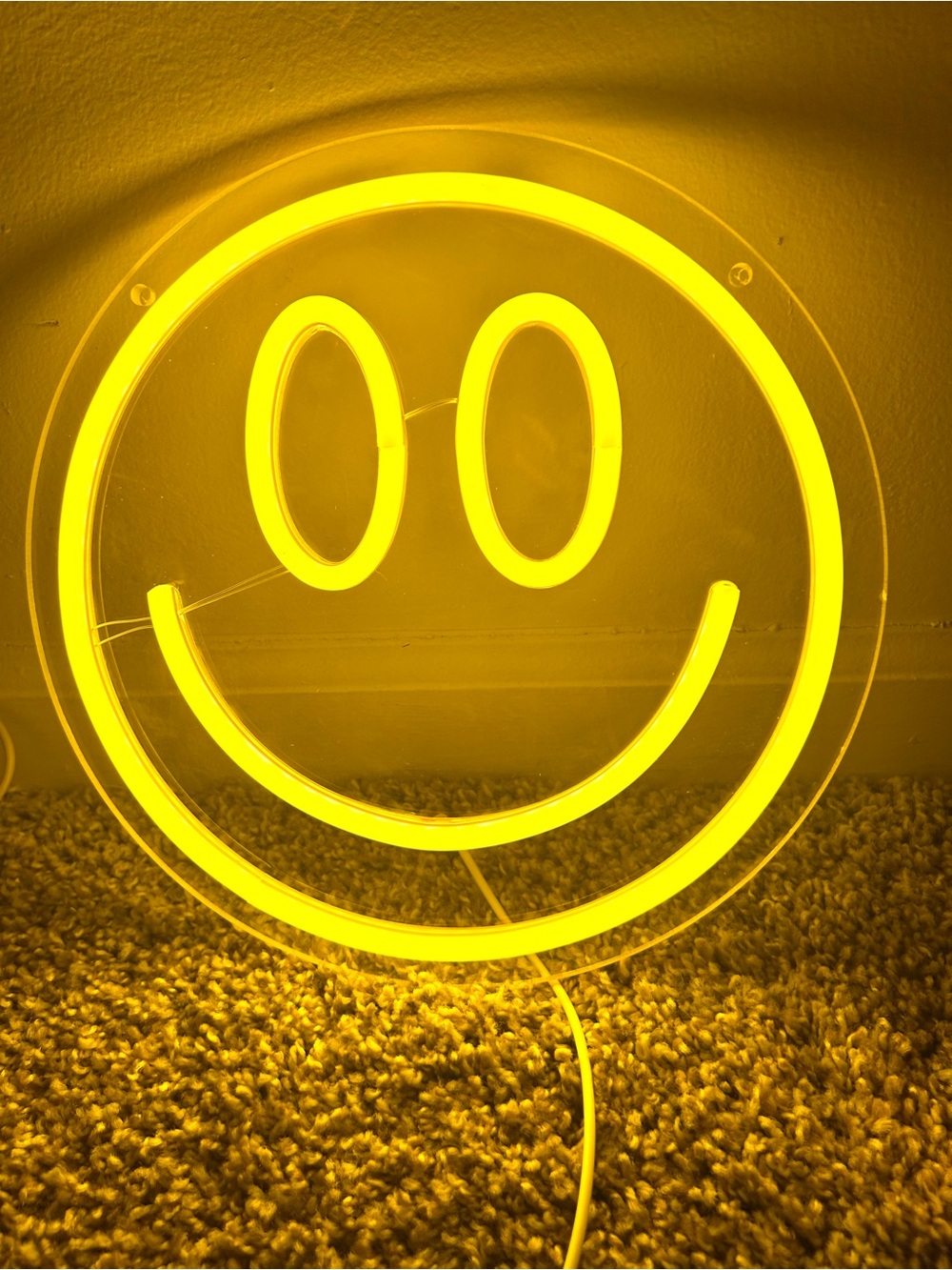 Yellow Smiley Face Neon Sign - Picture 5 of 5